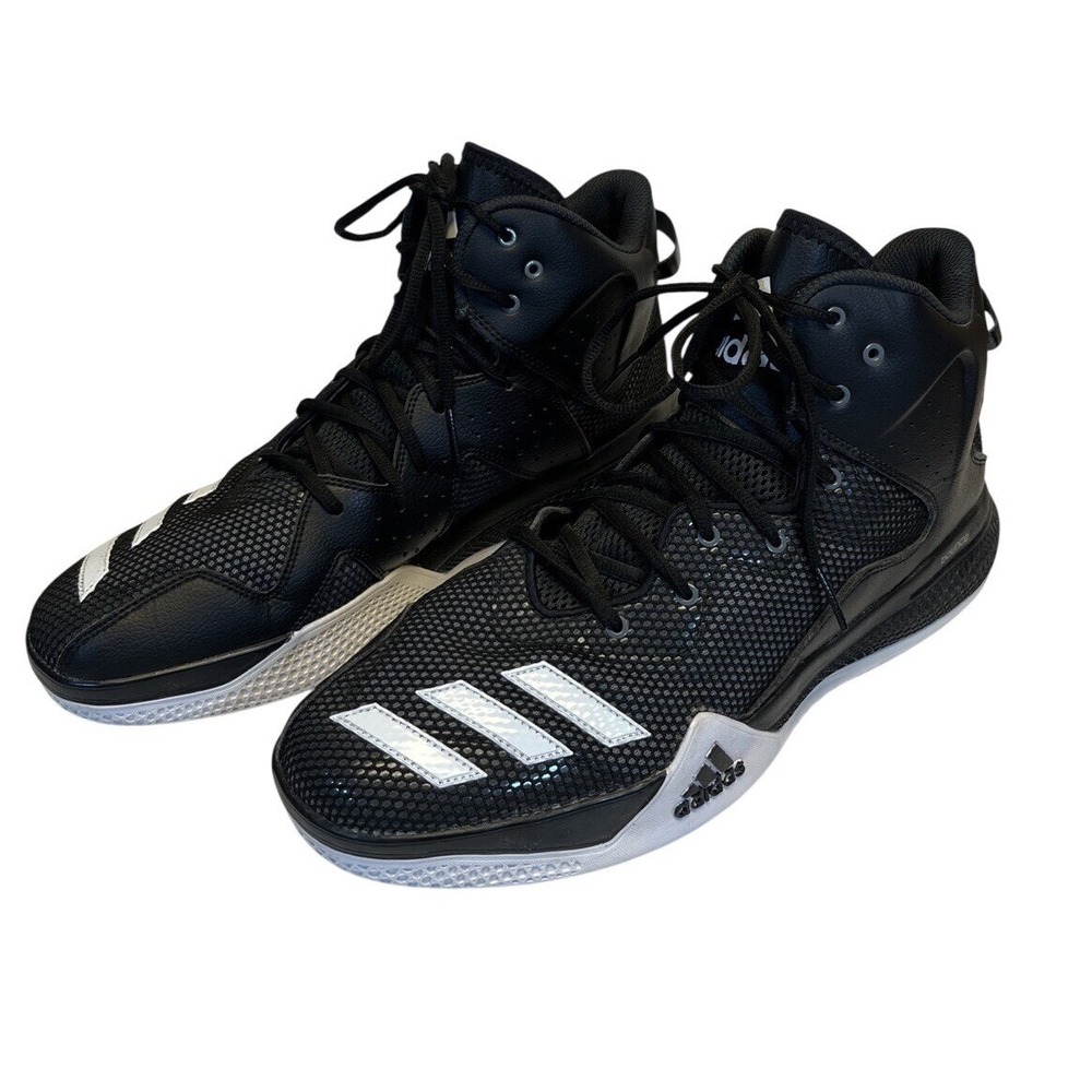 Adidas Mens Dual Threat Black White Basketball Training Sneakers Shoes Size 13